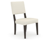 Canadel Upholstered Dining Chair 5051 in YJ Faux Leather and 59 Davy's Grey, three-quarter view