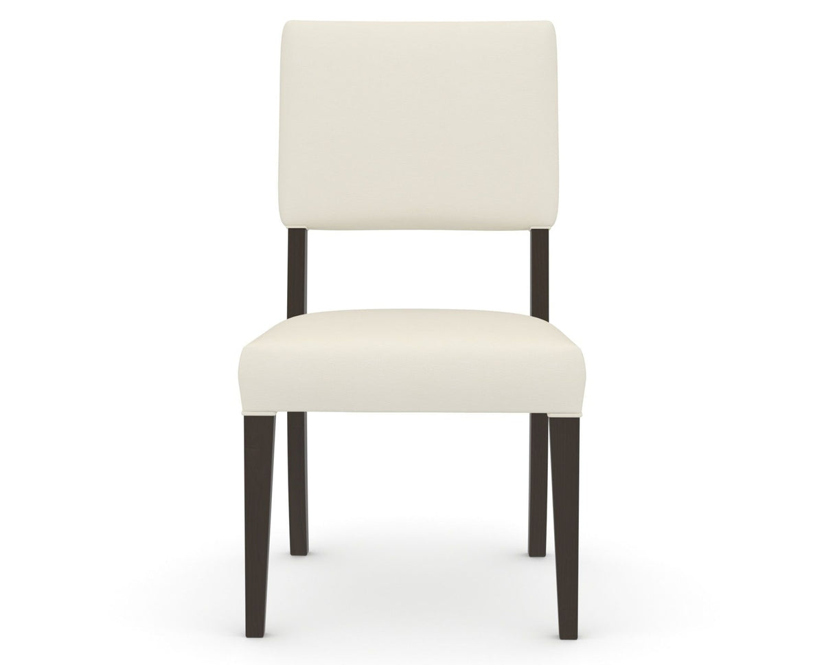 Canadel Upholstered Dining Chair 5051 in YJ Faux Leather and 59 Davy's Grey, front view
