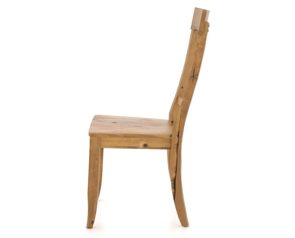 Canadel Champlain Dining Chair 5077 in Wood Seat and 01 Honey Washed, side view