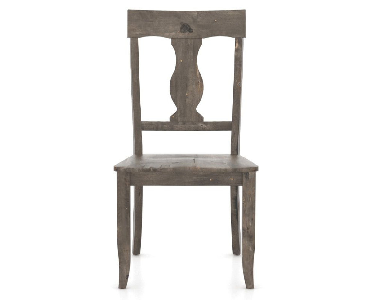 Canadel Champlain Dining Chair 5077 in Wood Seat and 08 Shadow, front view