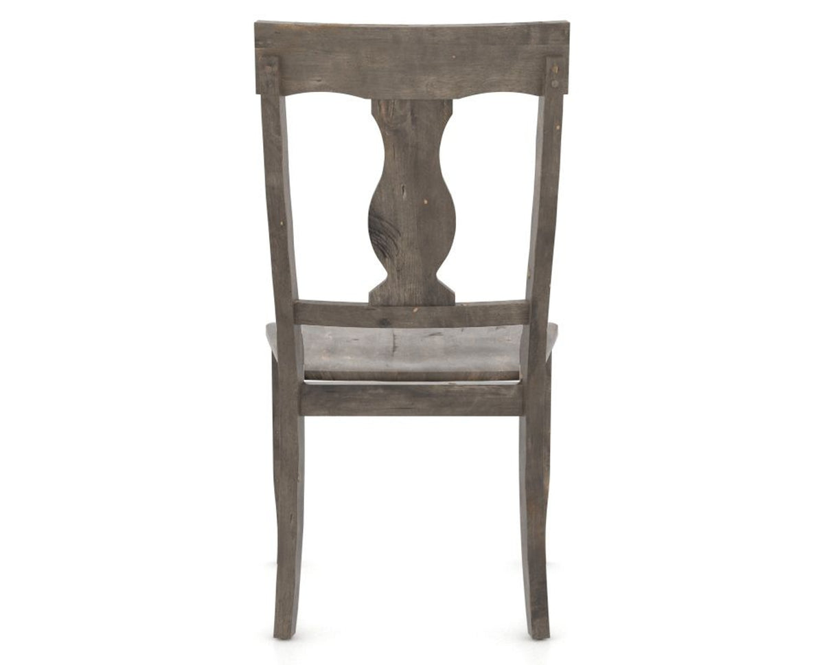 Canadel Champlain Dining Chair 5077 in Wood Seat and 08 Shadow, back view
