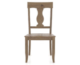 Canadel Champlain Dining Chair 5077 in Wood Seat and 25 Pecan Washed, front view