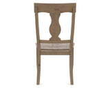 Canadel Champlain Dining Chair 5077 in Wood Seat and 25 Pecan Washed, back view