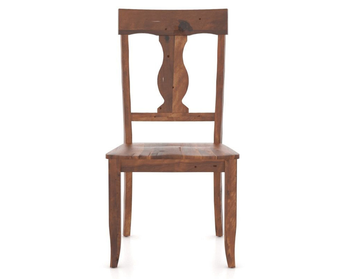 Canadel Champlain Dining Chair 5077 in Wood Seat and 33 Spice Washed, front view