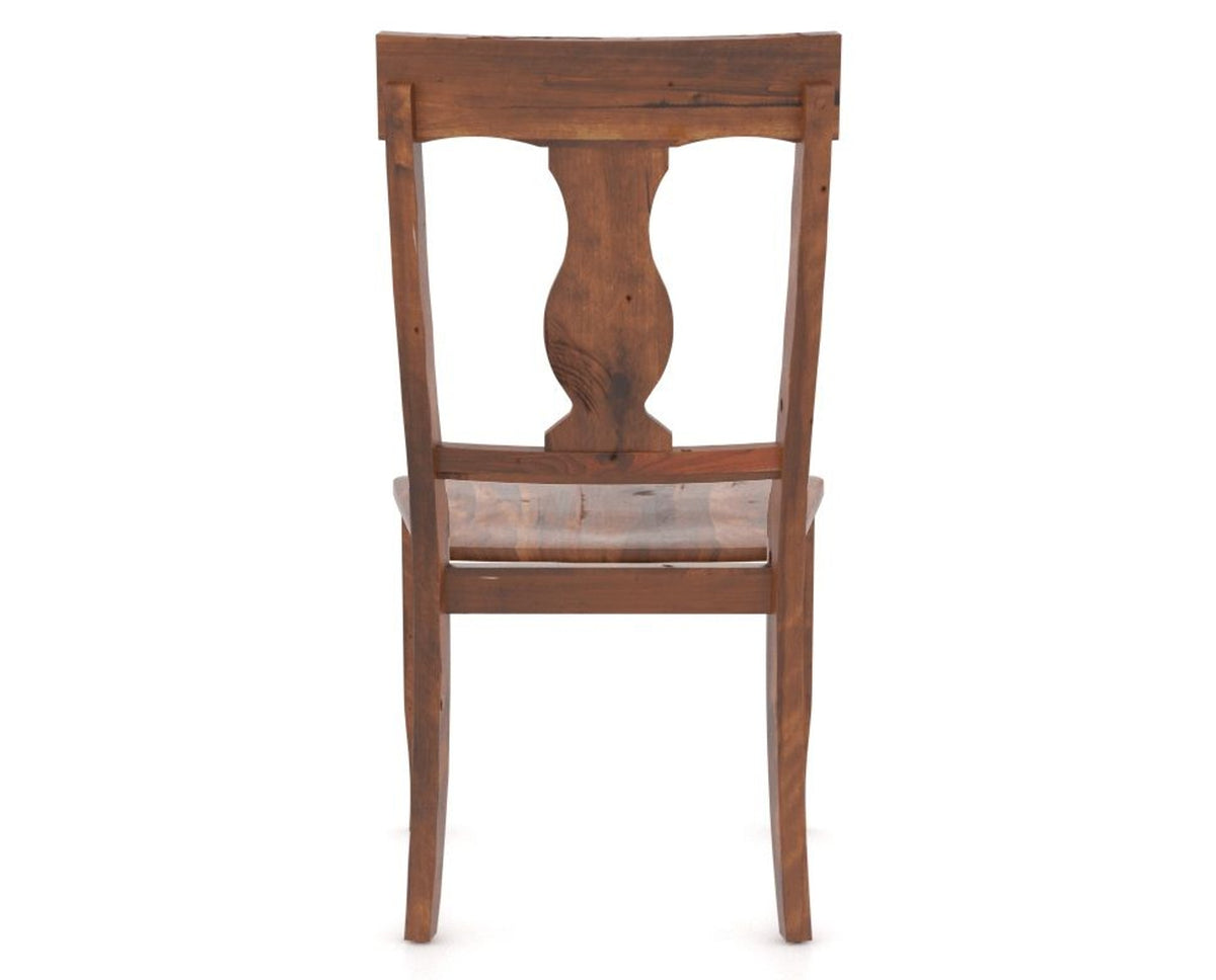 Canadel Champlain Dining Chair 5077 in Wood Seat and 33 Spice Washed, back view