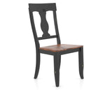 Canadel Champlain Dining Chair 5077 in Wood Seat and 63 Black / 33 Spice Washed, three-quarter view