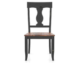 Canadel Champlain Dining Chair 5077 in Wood Seat and 63 Black / 33 Spice Washed, front view