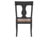 Canadel Champlain Dining Chair 5077 in Wood Seat and 63 Black / 33 Spice Washed, back view