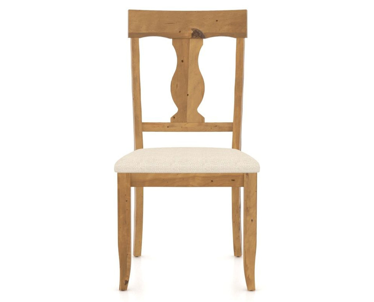 Canadel Champlain Dining Chair 5077 in 6K Sunbrella® and 01 Honey Washed, front view