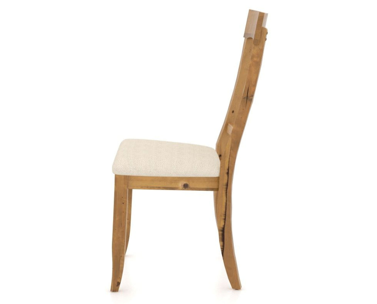 Canadel Champlain Dining Chair 5077 in 6K Sunbrella® and 01 Honey Washed, side view
