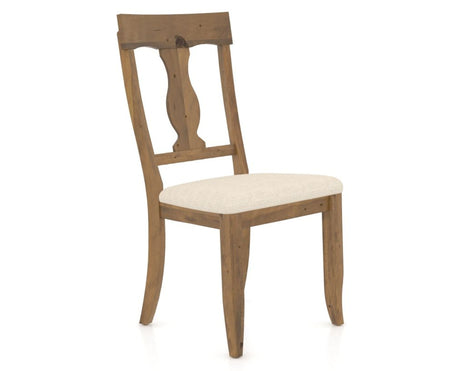 Canadel Champlain Dining Chair 5077 in 6K Sunbrella® and 03 Oak Washed, three-quarter view