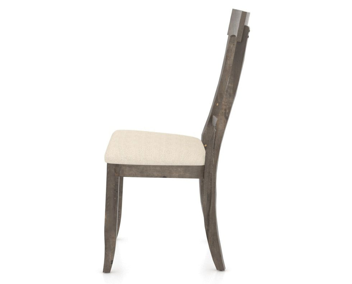 Canadel Champlain Dining Chair 5077 in 6K Sunbrella® and 08 Shadow, side view