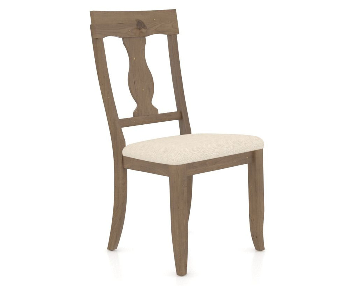 Canadel Champlain Dining Chair 5077 in 6K Sunbrella® and 25 Pecan Washed, three-quarter view