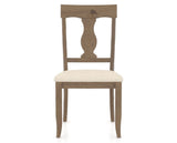 Canadel Champlain Dining Chair 5077 in 6K Sunbrella® and 25 Pecan Washed, front view