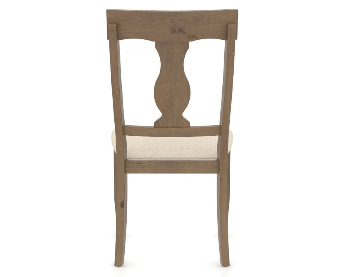 Canadel Champlain Dining Chair 5077 in 6K Sunbrella® and 25 Pecan Washed, back view