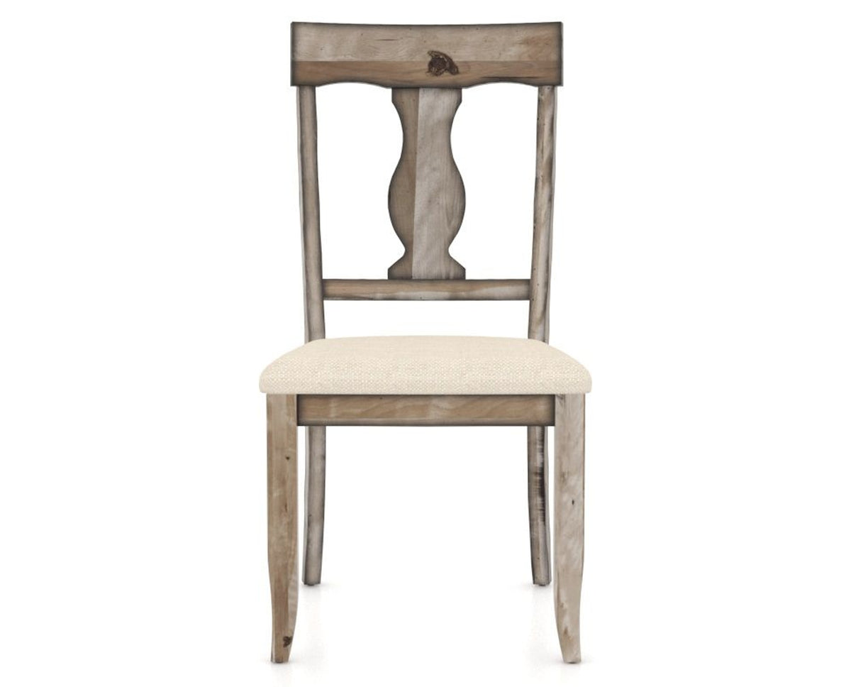 Canadel Champlain Dining Chair 5077 in 6K Sunbrella® and 72 Heritage Nature, front view