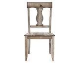 Canadel Champlain Dining Chair 5077 in Wood Seat and 72 Heritage Nature, front view