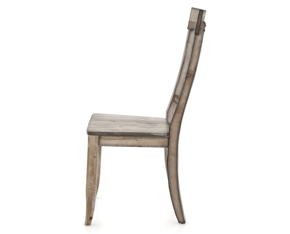 Canadel Champlain Dining Chair 5077 in Wood Seat and 72 Heritage Nature, side view