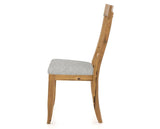 Canadel Champlain Dining Chair 5077 in 7C Fabric and 01 Honey Washed, side view