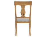 Canadel Champlain Dining Chair 5077 in 7C Fabric and 01 Honey Washed, back view