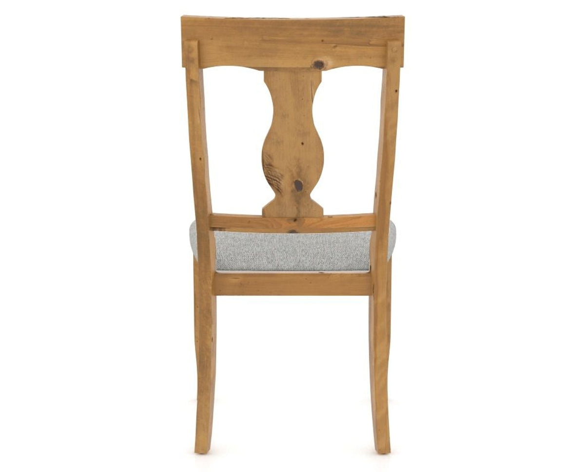 Canadel Champlain Dining Chair 5077 in 7C Fabric and 01 Honey Washed, back view