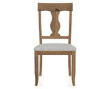 Canadel Champlain Dining Chair 5077 in 7C Fabric and 03 Oak Washed, front view