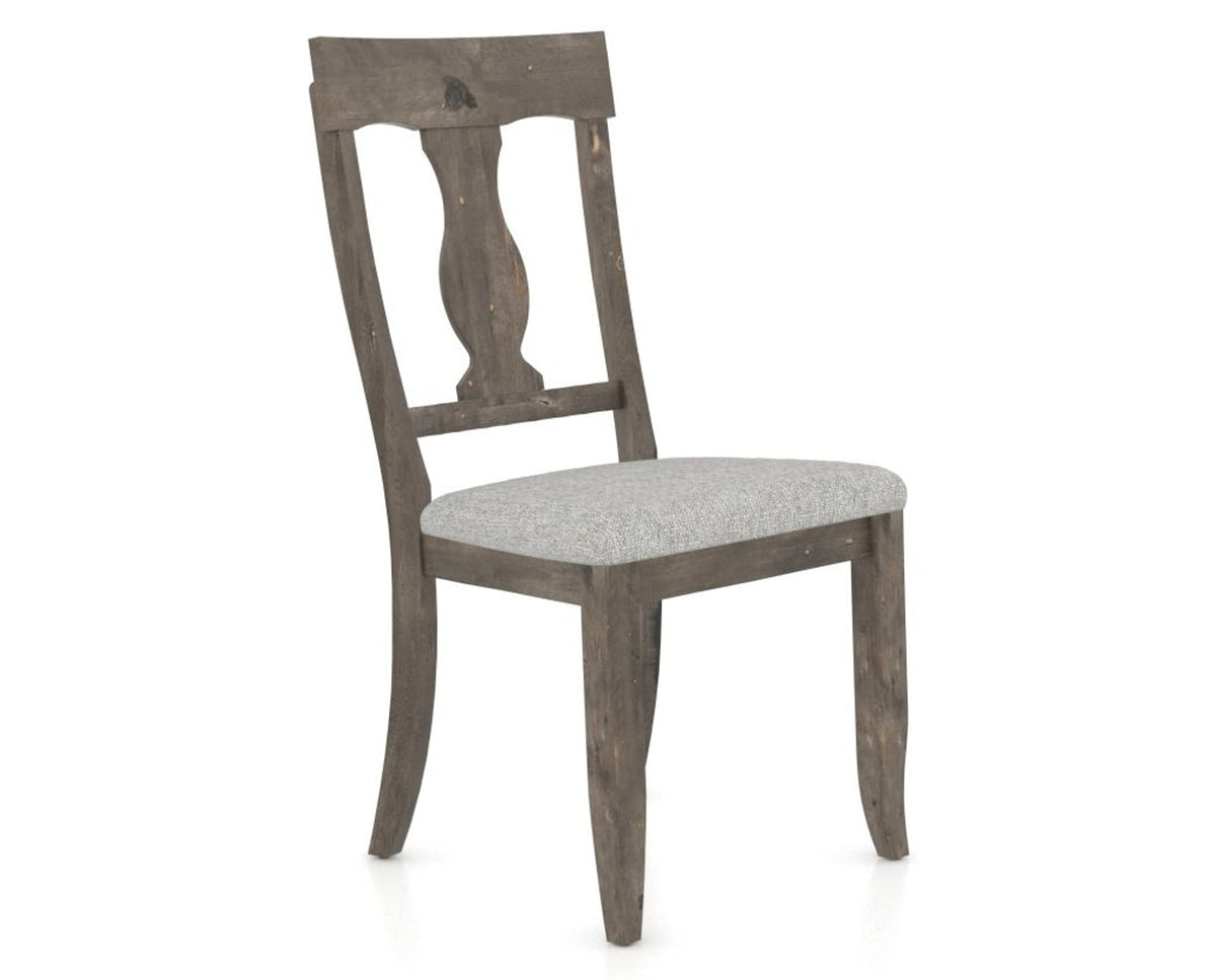 Canadel Champlain Dining Chair 5077 in 7C Fabric and 08 Shadow, three-quarter view