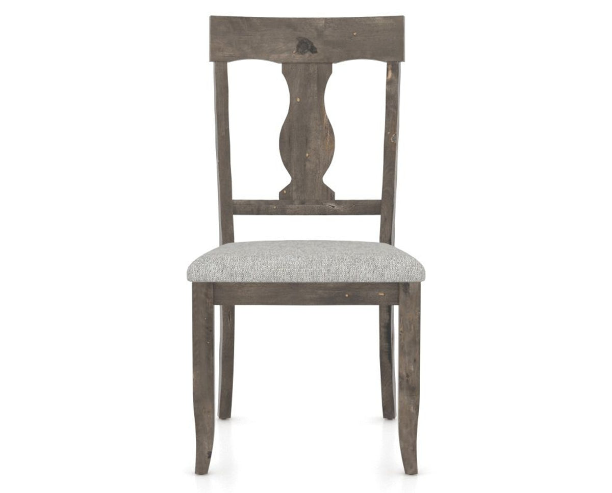Canadel Champlain Dining Chair 5077 in 7C Fabric and 08 Shadow, front view