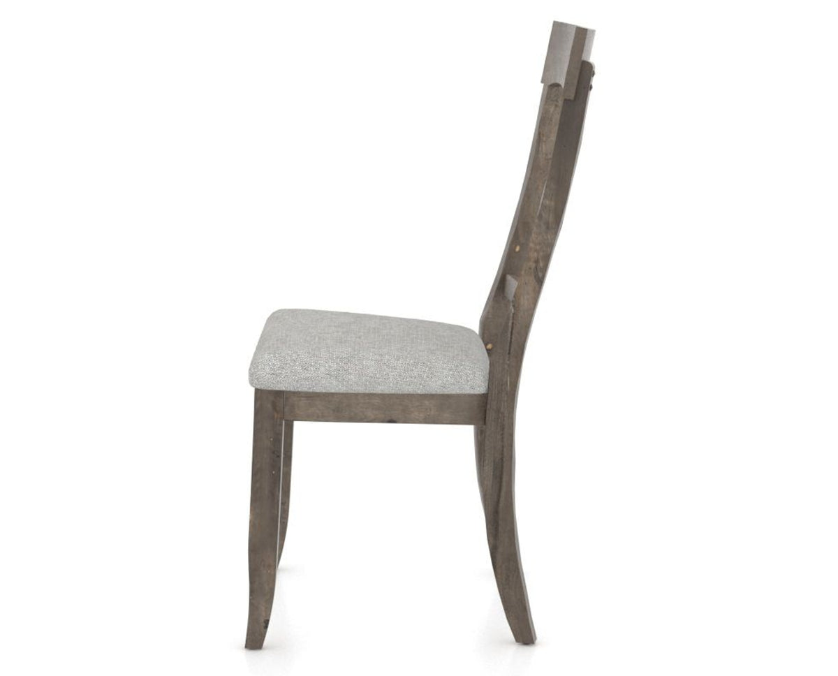 Canadel Champlain Dining Chair 5077 in 7C Fabric and 08 Shadow, side view