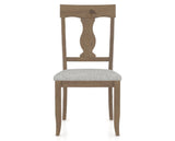Canadel Champlain Dining Chair 5077 in 7C Fabric and 25 Pecan Washed, front view