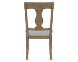 Canadel Champlain Dining Chair 5077 in 7C Fabric and 25 Pecan Washed, back view
