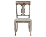 Canadel Champlain Dining Chair 5077 in 7C Fabric and 72 Heritage Nature, front view