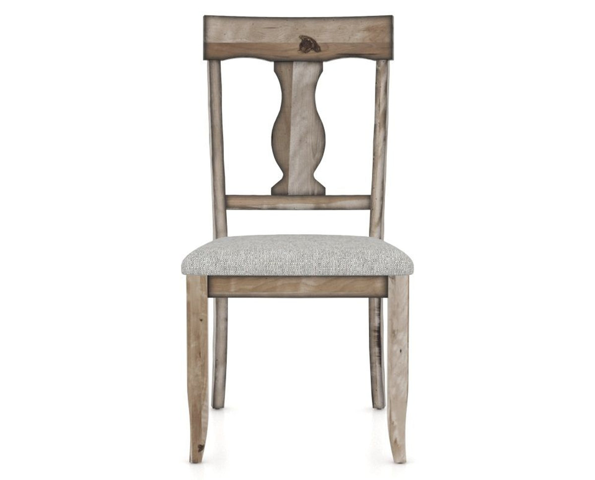 Canadel Champlain Dining Chair 5077 in 7C Fabric and 72 Heritage Nature, front view