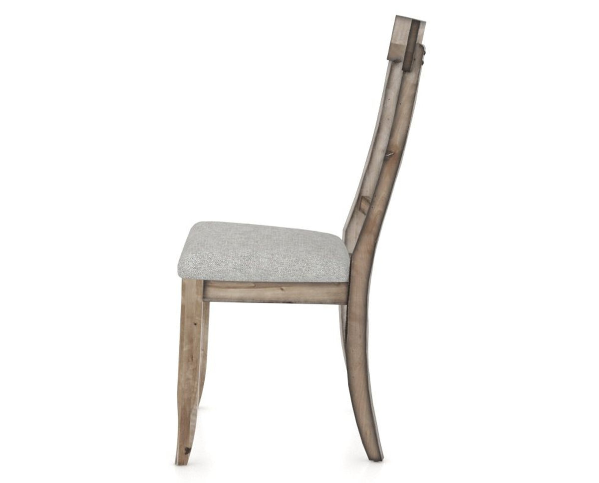 Canadel Champlain Dining Chair 5077 in 7C Fabric and 72 Heritage Nature, side view