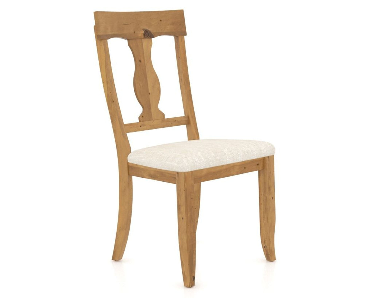 Canadel Champlain Dining Chair 5077 in FT InsideOut® and 01 Honey Washed, three-quarter view
