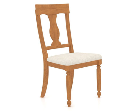 Canadel Dining Chair 5077 in FT InsideOut® and 01 Honey Washed, three-quarter view
