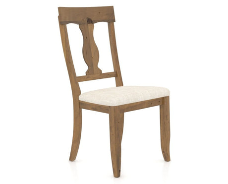 Canadel Champlain Dining Chair 5077 in FT InsideOut® and 03 Oak Washed, three-quarter view