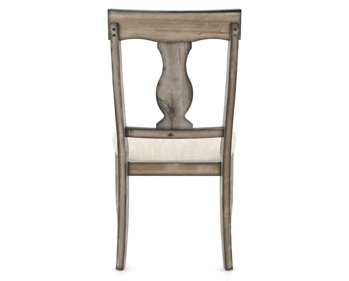 Canadel Champlain Dining Chair 5077 in FT InsideOut® and 72 Heritage Nature, back view