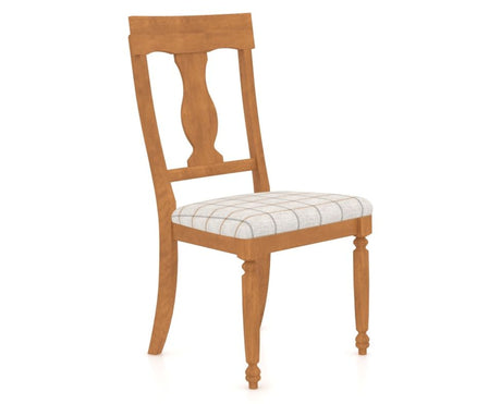 Canadel Dining Chair 5077 in OZ Fabric and 01 Honey Washed, three-quarter view