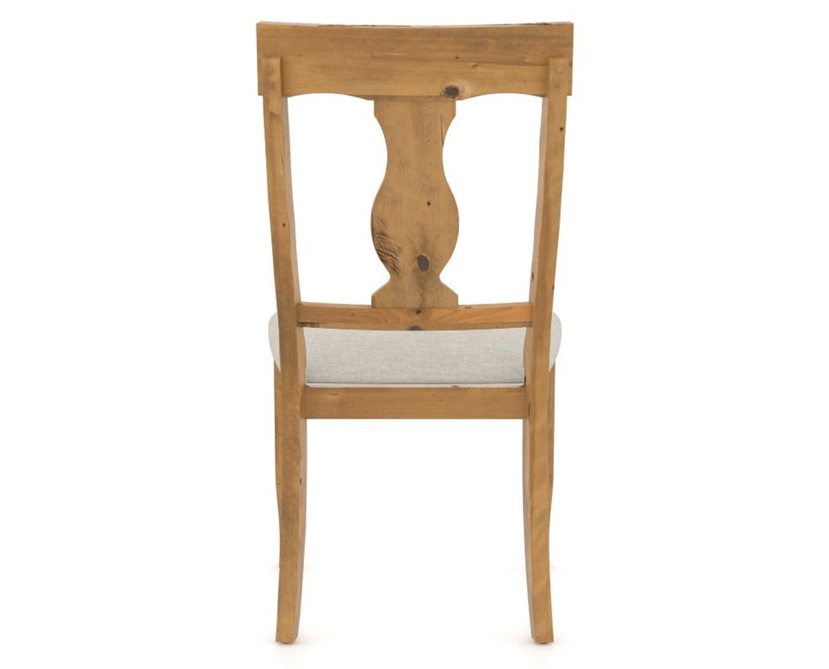 Canadel Champlain Dining Chair 5077 in TB Fabric and 01 Honey Washed, back view
