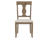 Canadel Champlain Dining Chair 5077 in TB Fabric and 25 Pecan Washed, front view