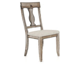 Canadel Champlain Dining Chair 5077 in TB Fabric and 72 Heritage Nature, three-quarter view