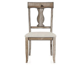 Canadel Champlain Dining Chair 5077 in TB Fabric and 72 Heritage Nature, front view