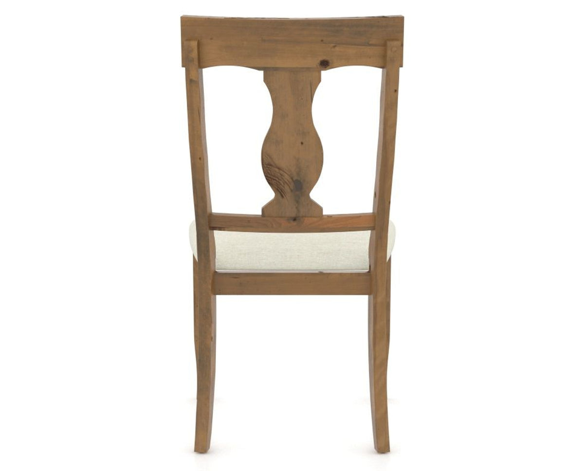 Canadel Champlain Dining Chair 5077 in Oak Washed and Fabric TW, back view
