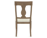 Canadel Champlain Dining Chair 5077 in TW Fabric and 25 Pecan Washed, back view