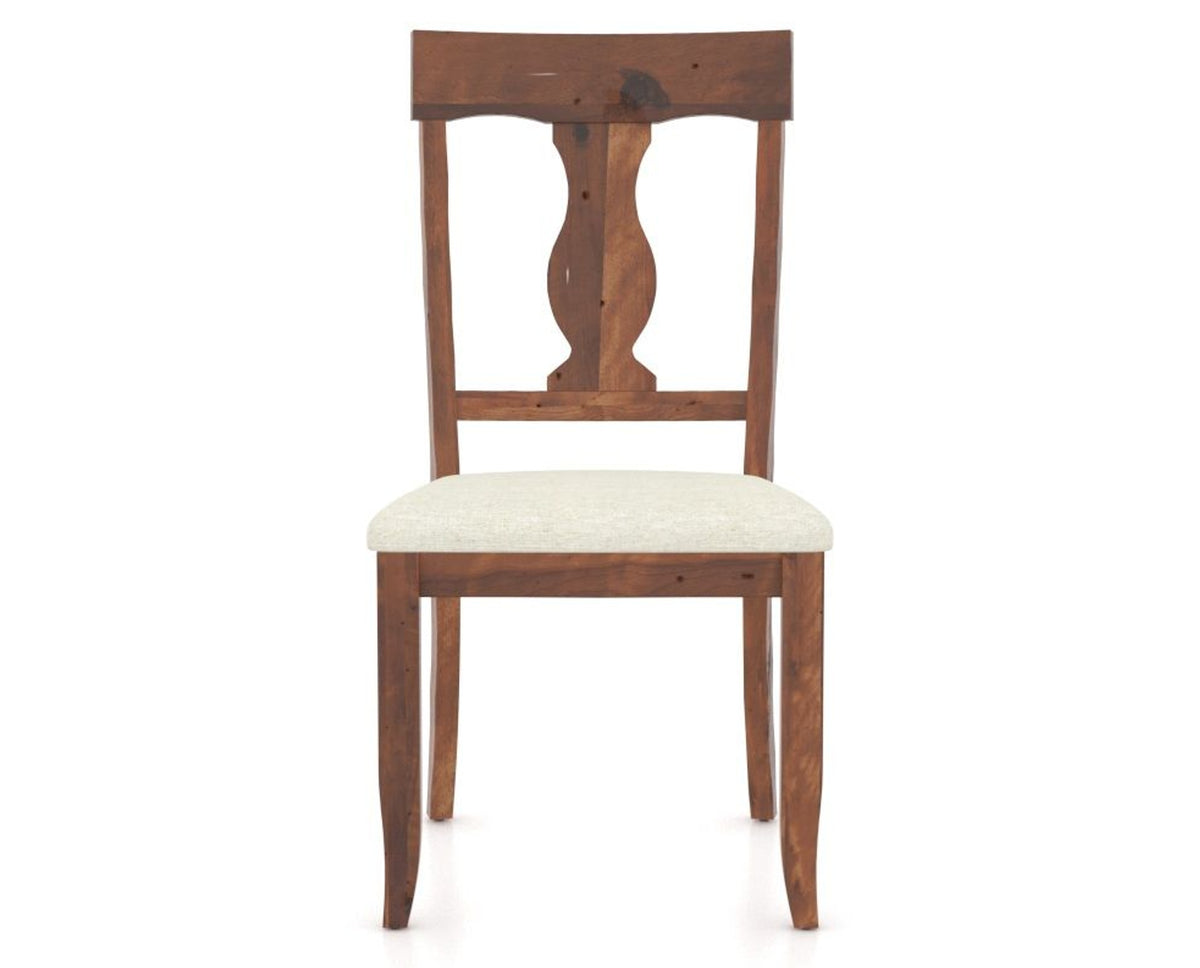 Canadel Champlain Dining Chair 5077 in TW Fabric and 33 Spice Washed, front view
