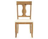 Canadel Champlain Dining Chair 5077 in YJ Faux Leather and 01 Honey Washed, front view