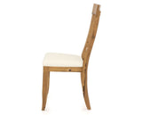 Canadel Champlain Dining Chair 5077 in YJ Faux Leather and 01 Honey Washed, side view