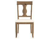 Canadel Champlain Dining Chair 5077 in YJ Faux Leather and 03 Oak Washed, front view