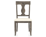 Canadel Champlain Dining Chair 5077 in YJ Faux Leather and 08 Shadow, front view